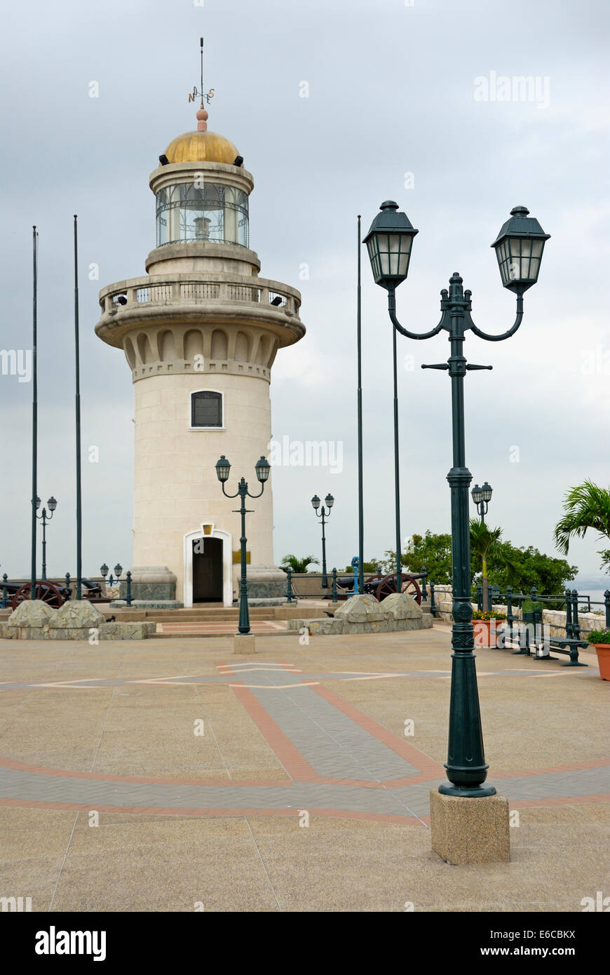 Lighthouse on Cerro Santa Ana, Guayaquil, Ecuador, South America Stock Photo