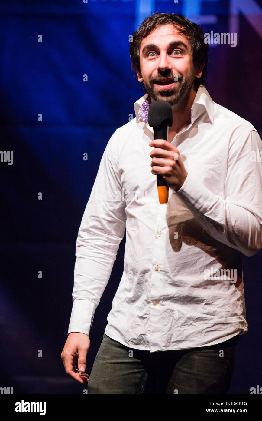 Yianni Agisilaou, Australian stand-up comedian, performing at Stock Photo -  Alamy
