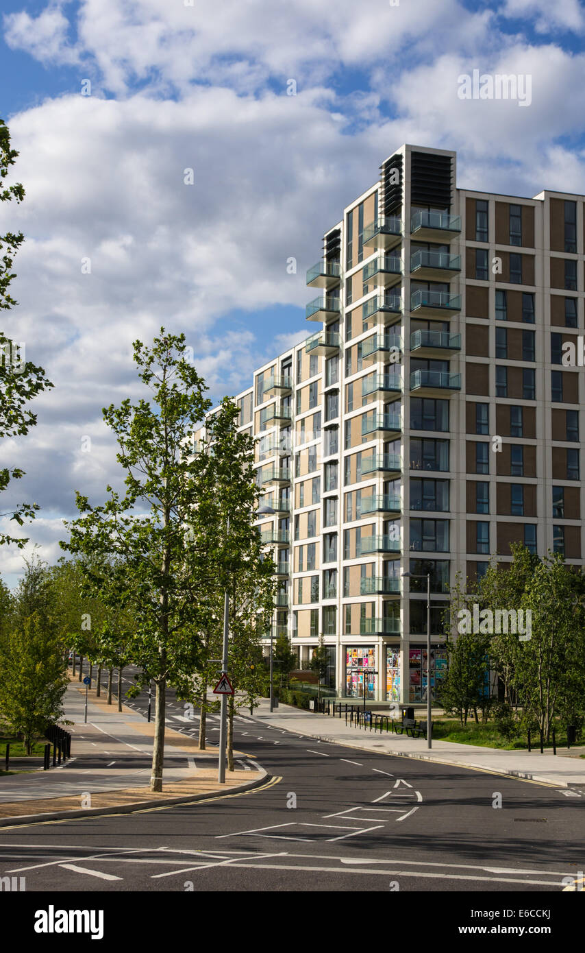 New build flats at East Village London development Stratford E20 London England United Kingdom UK Stock Photo