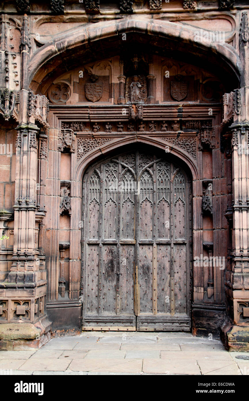 Westfront entrance Chester Cathedral is a Church of England cathedral and the mother church of the Diocese of Chester, Stock Photo