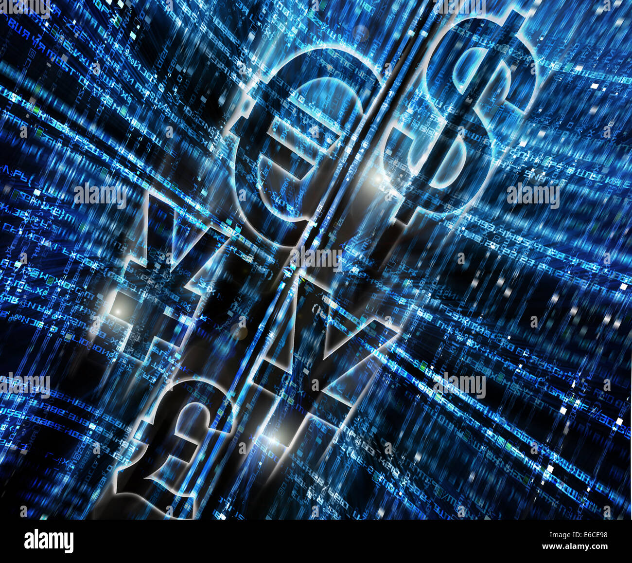 abstract digital background with money symbol Stock Photo