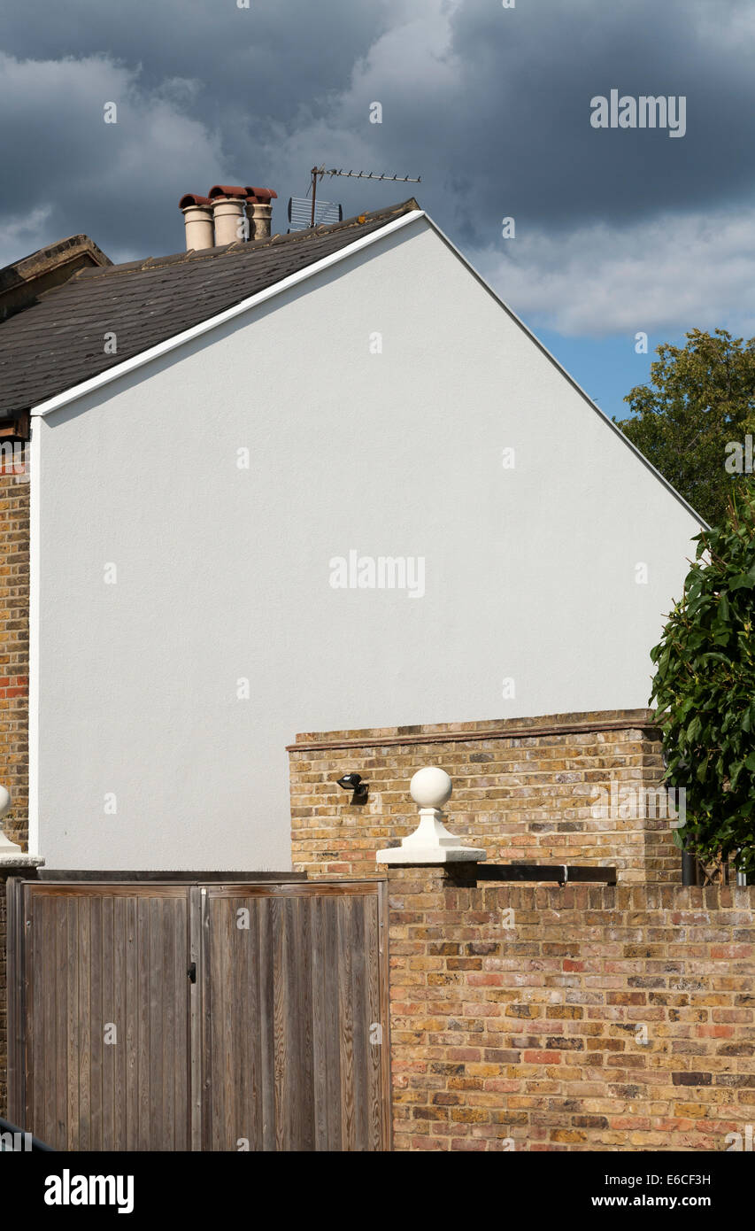 Recently installed and completed look of rigid foam wall insulation on a Victorian terraced