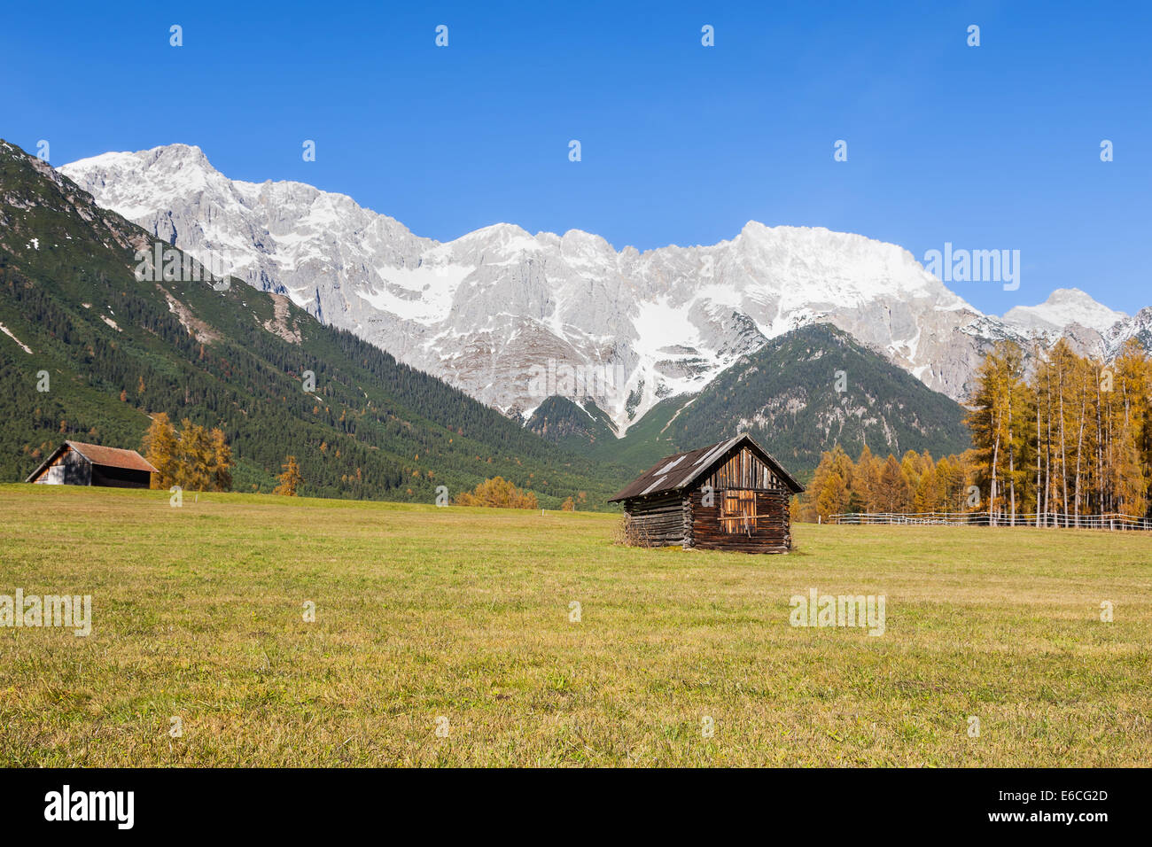 scenic view from Mieming Plateau (Austria, Tyrol) Stock Photo