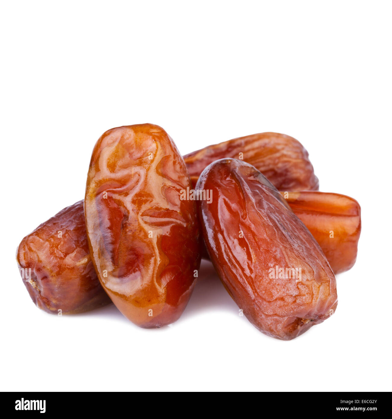 dried dates on white background Stock Photo