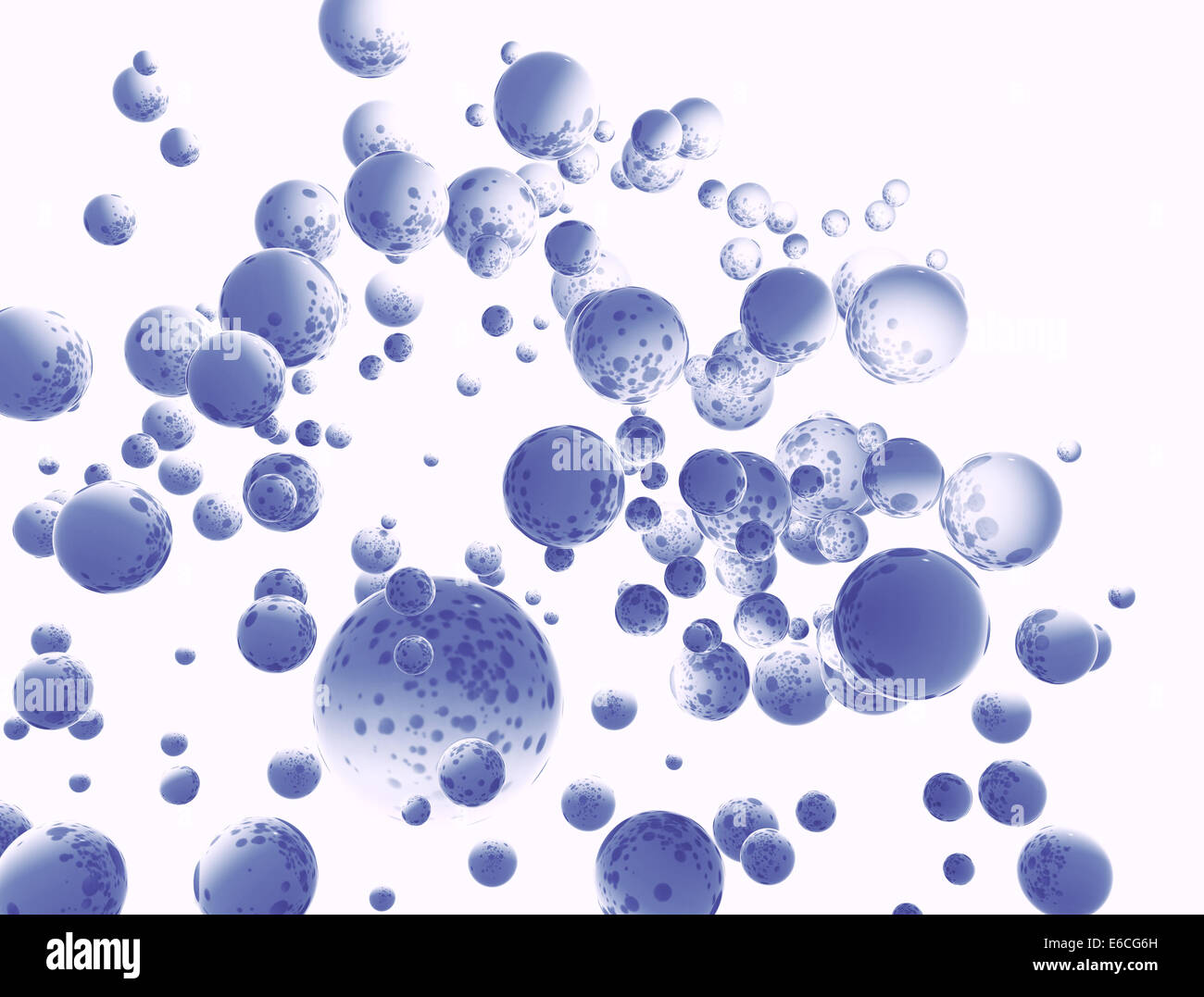 Blue spheres abstract glass orbs background Stock Photo