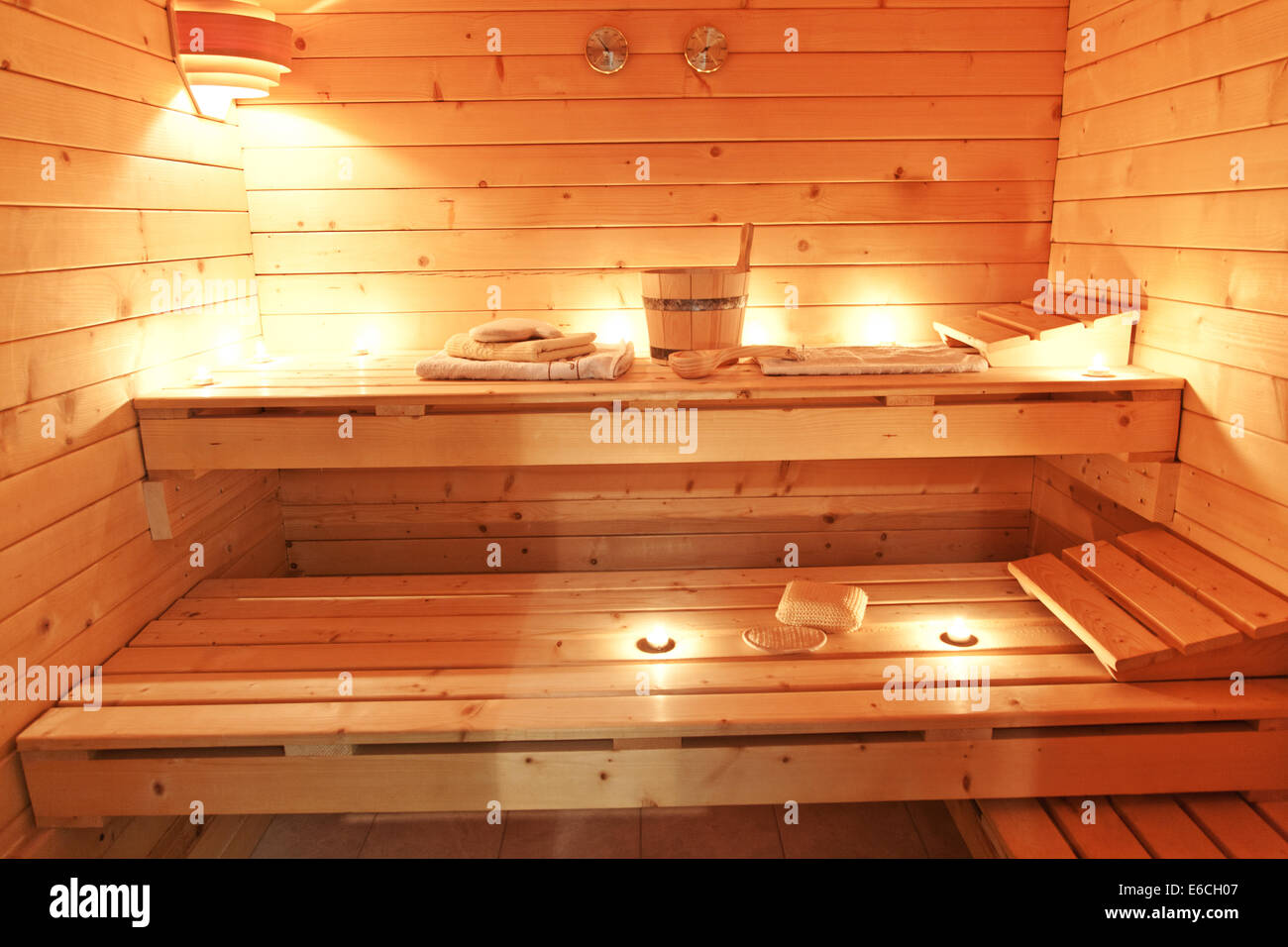 Sauna interior Stock Photo