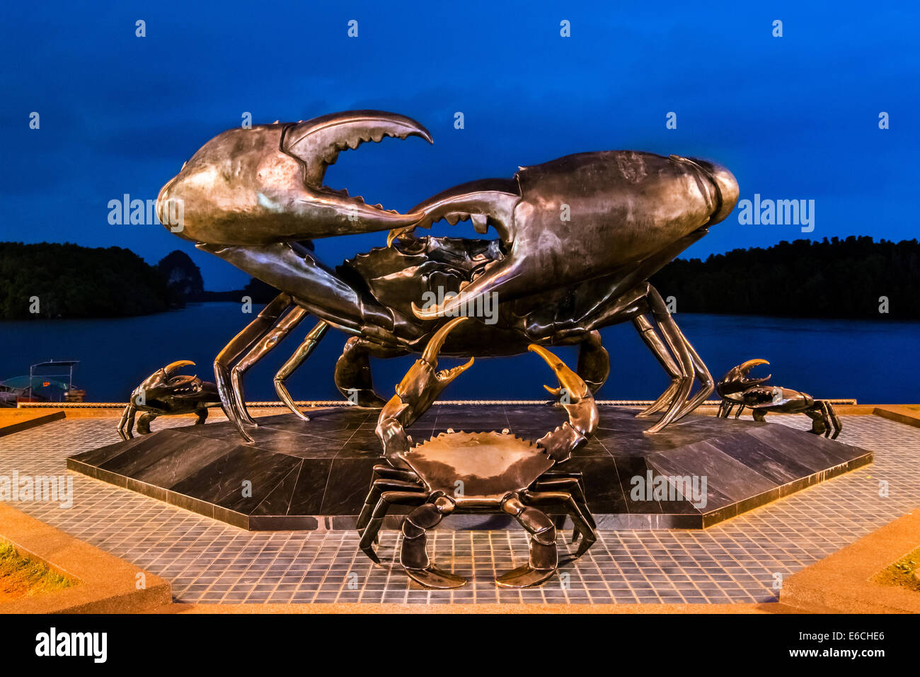 Statue of crabs in Krabi, symbol of town, Thailand. Stock Photo