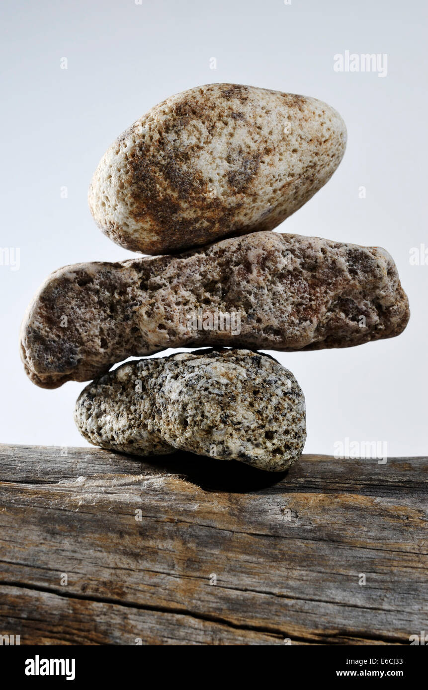 three stones on each other, vertical photo Stock Photo