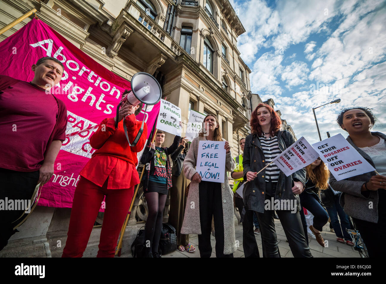 London, UK. 20th Aug, 2014.  Abortion Rights Protest Outside Irish Embassy 2014 Credit:  Guy Corbishley/Alamy Live News Stock Photo