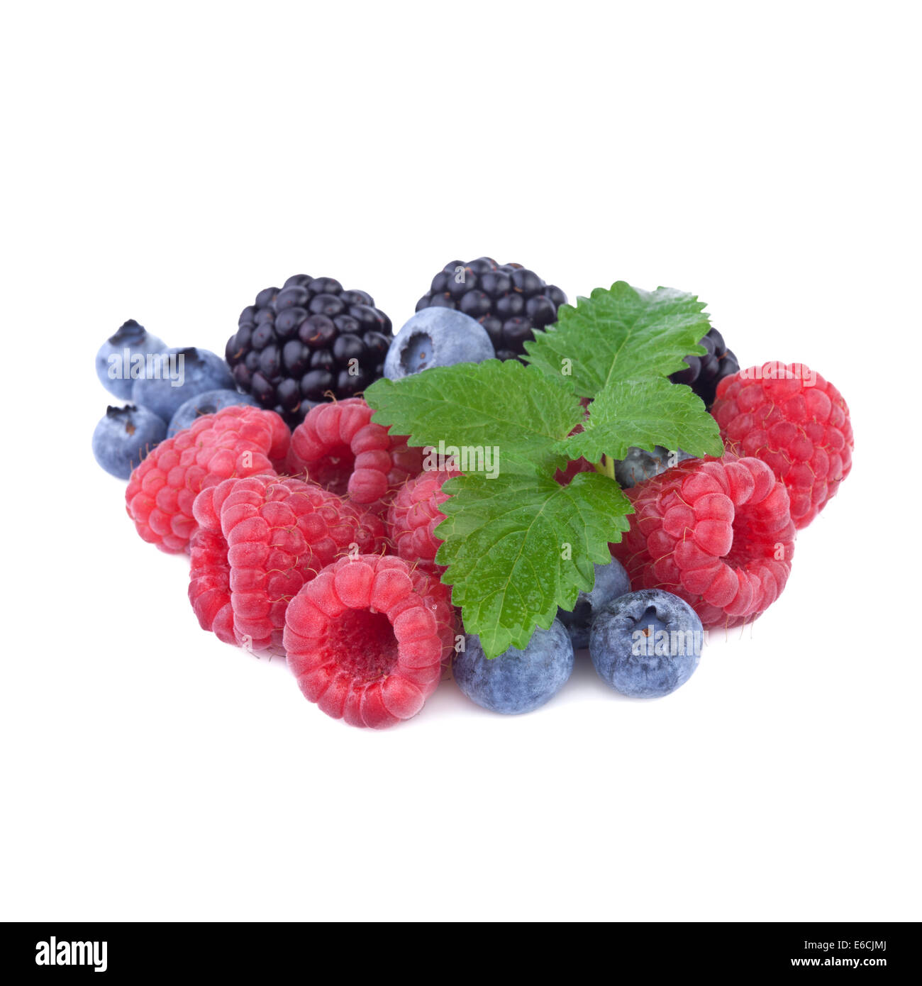 mix of fresh berry, raspberry, blueberry, blackberry Stock Photo