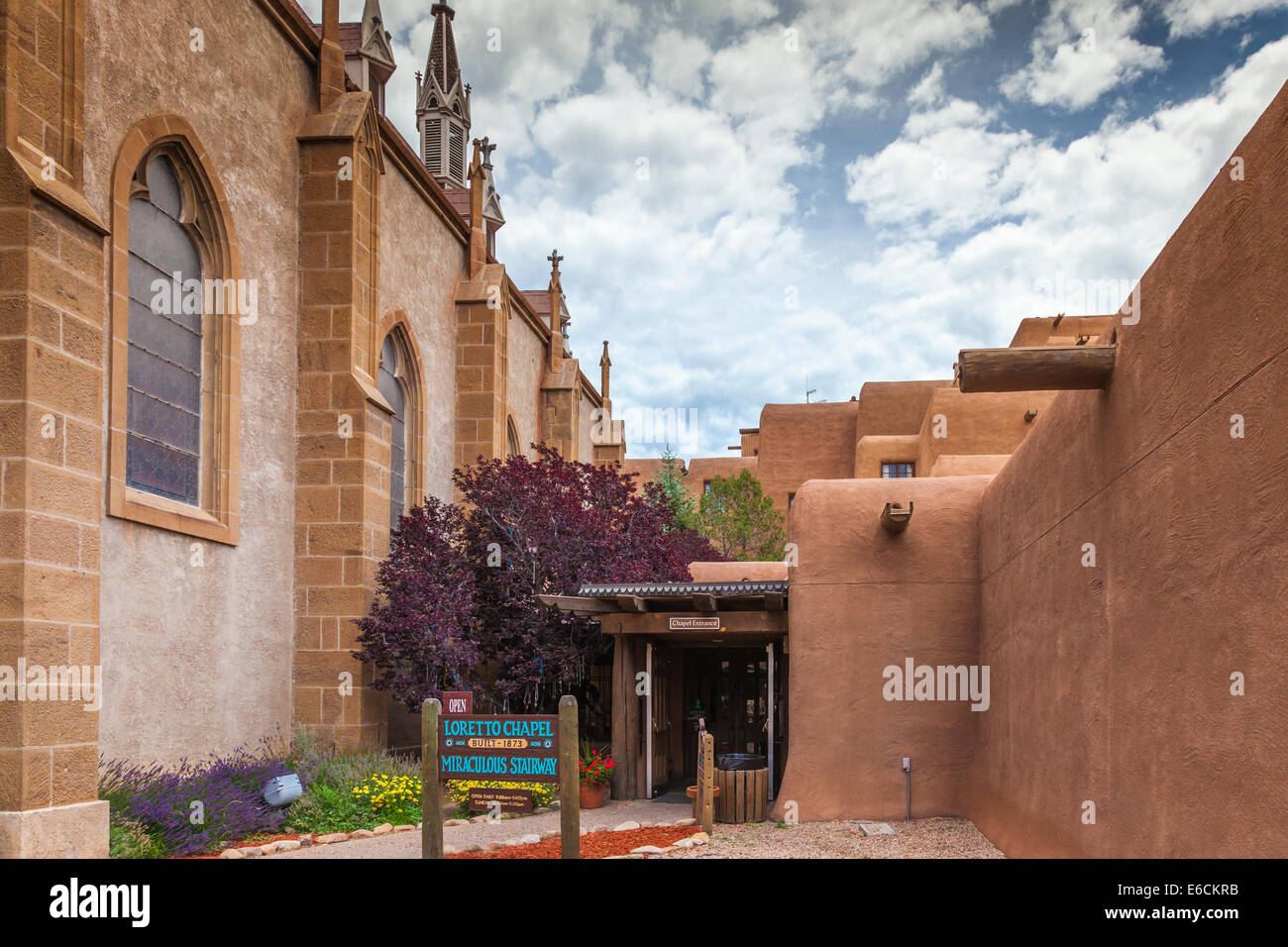Loretto Chapel in Santa Fe, home of the "Miraculous Staircase Stock Photo Alamy