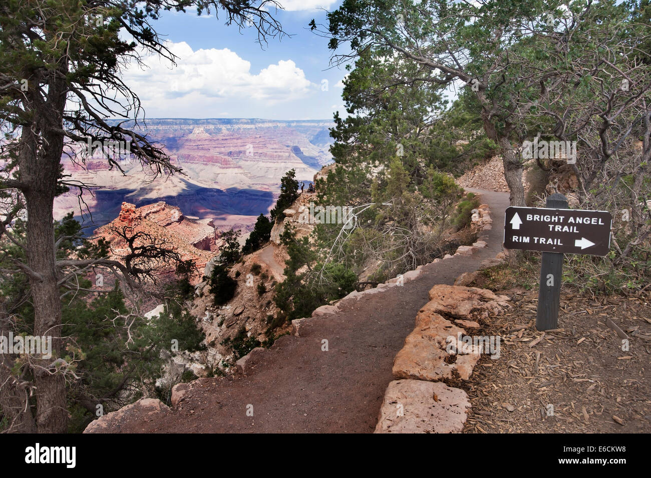 The Bright Angle Trail at the South Rim of Grand Canyon Stock Photo