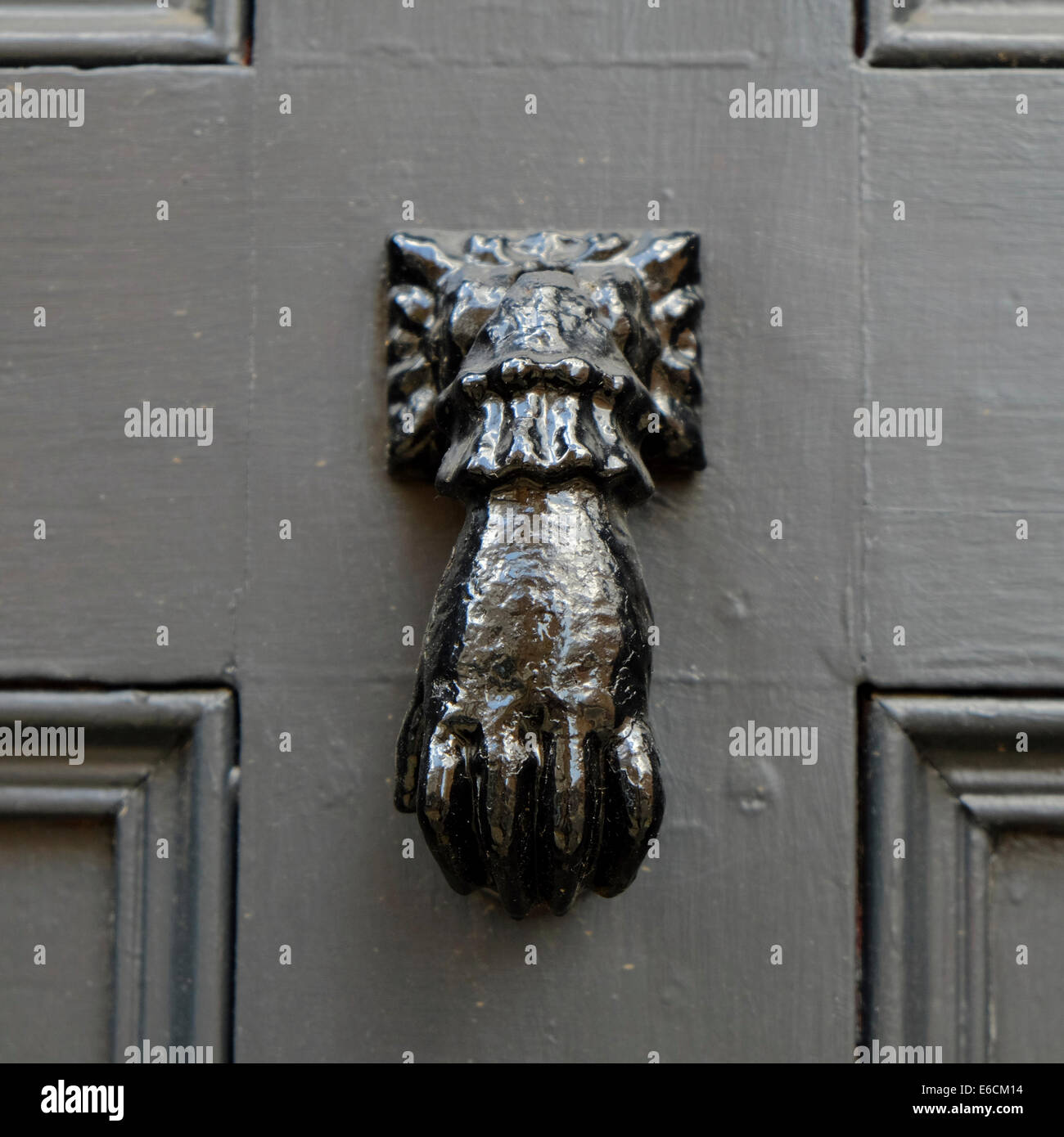 hand shaped door knocker in London Stock Photo