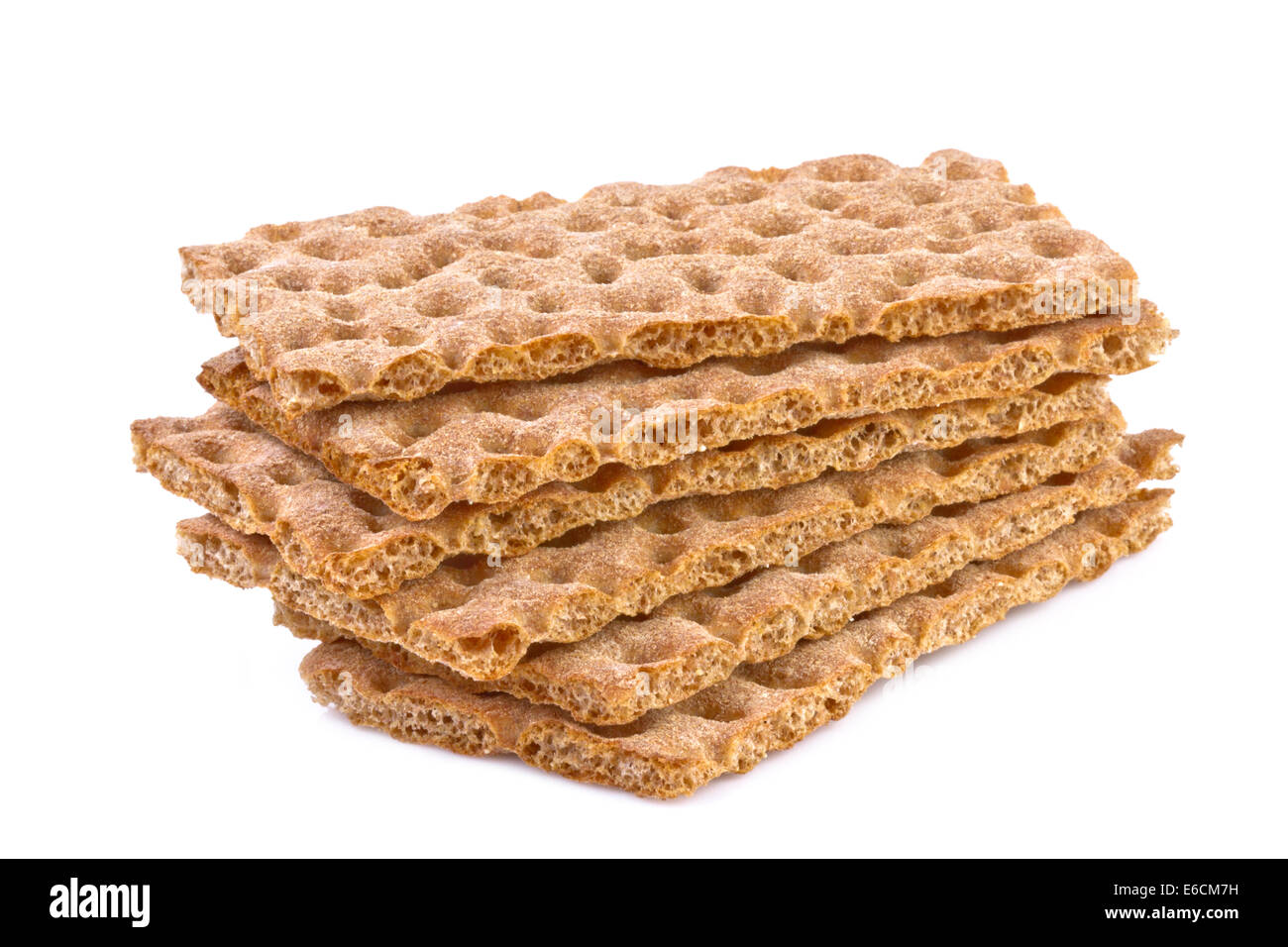 crisp bread isolated on white background, close up Stock Photo
