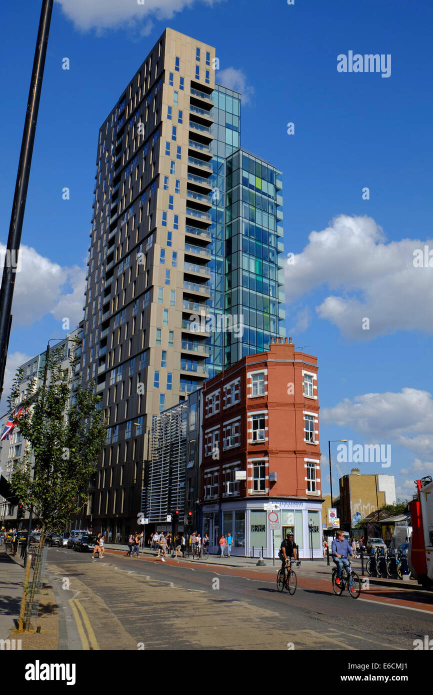Residential apartment block in Shoreditch, London Stock Photo