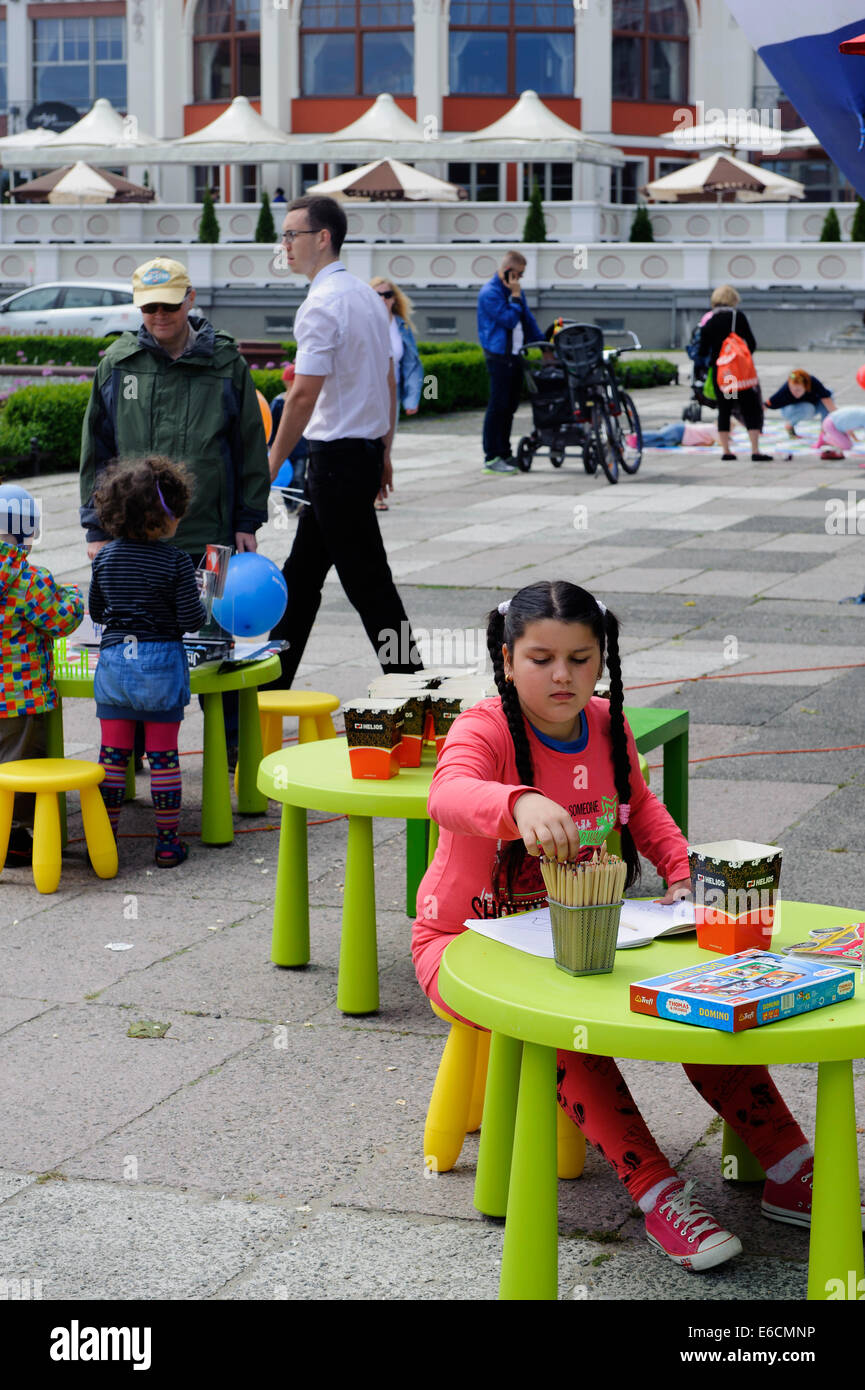 playground near pier of  Sopot, Poland, Europe Stock Photo