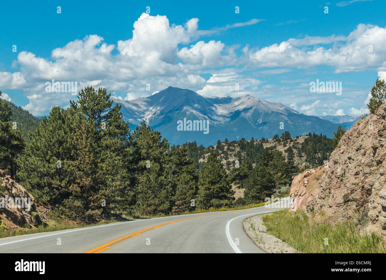 View from US 24 near Buena Vista, Colorado. Stock Photo