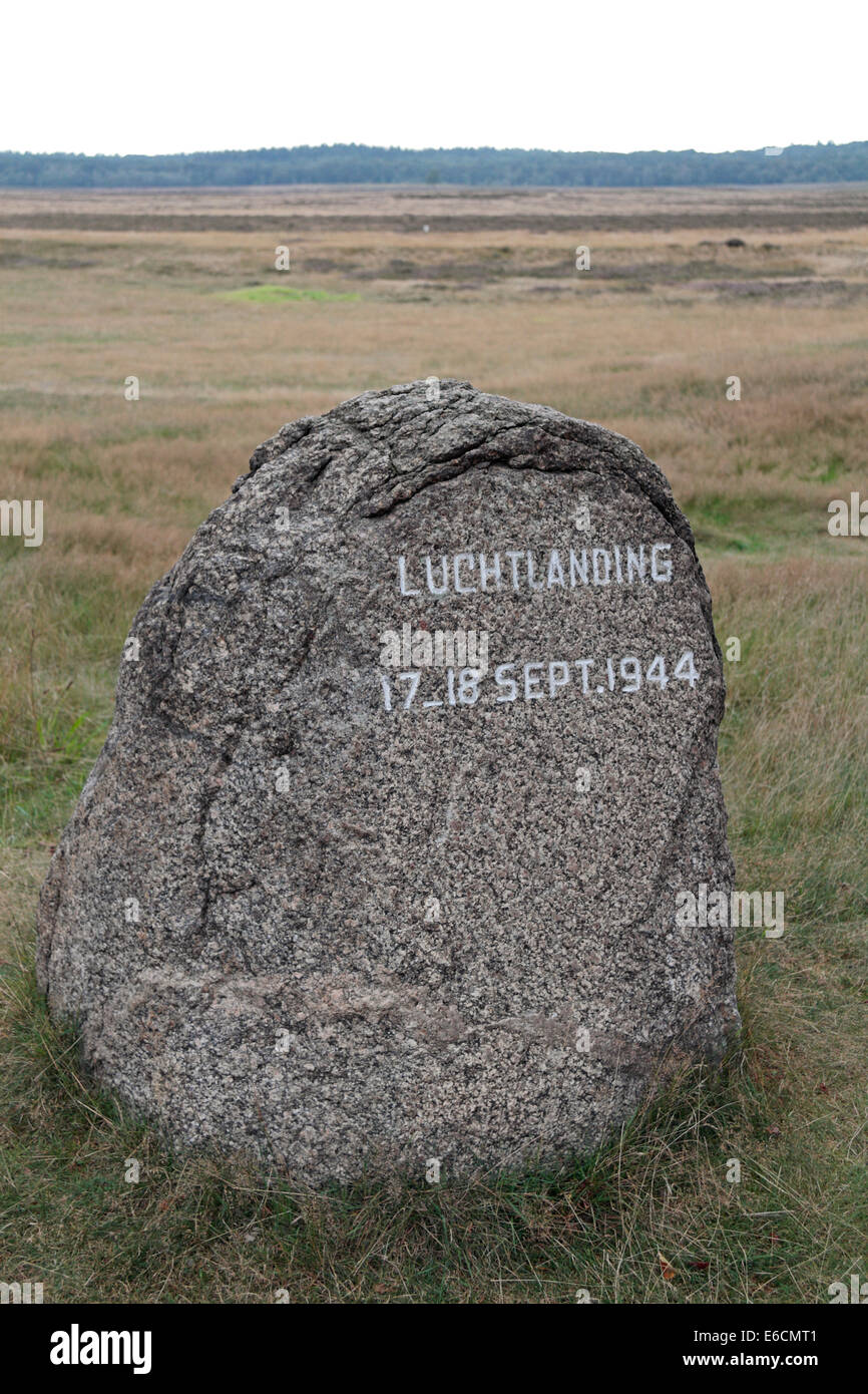 'Luchtlanding' (Airborne) Memorial at Ginkelse Heide, where the British 1st Airborne landed, west of Arnhem, Netherlands. Stock Photo