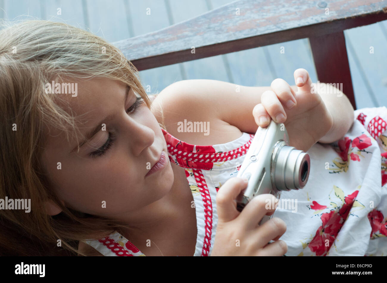 Child with a digital camera Stock Photo