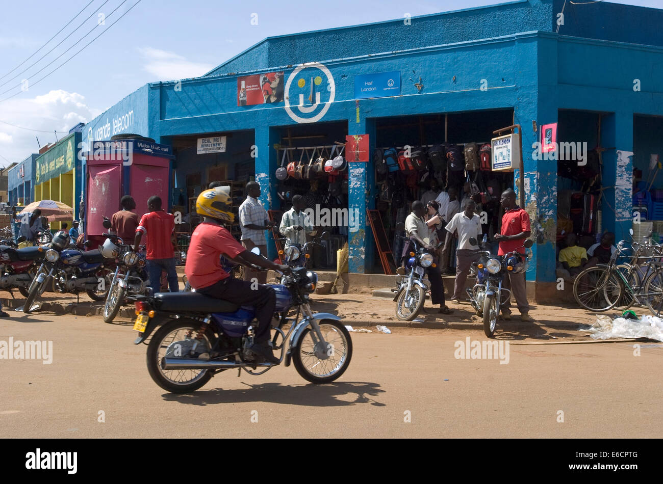 Mobile phone advertising across Gulu in Northern Uganda. Mobile phone