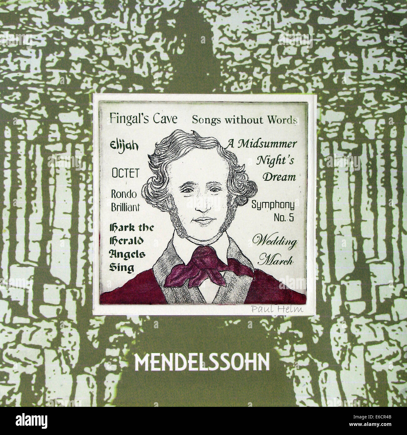 Felix Mendelssohn, portrait, German composer,1809 - 1847 Stock Photo