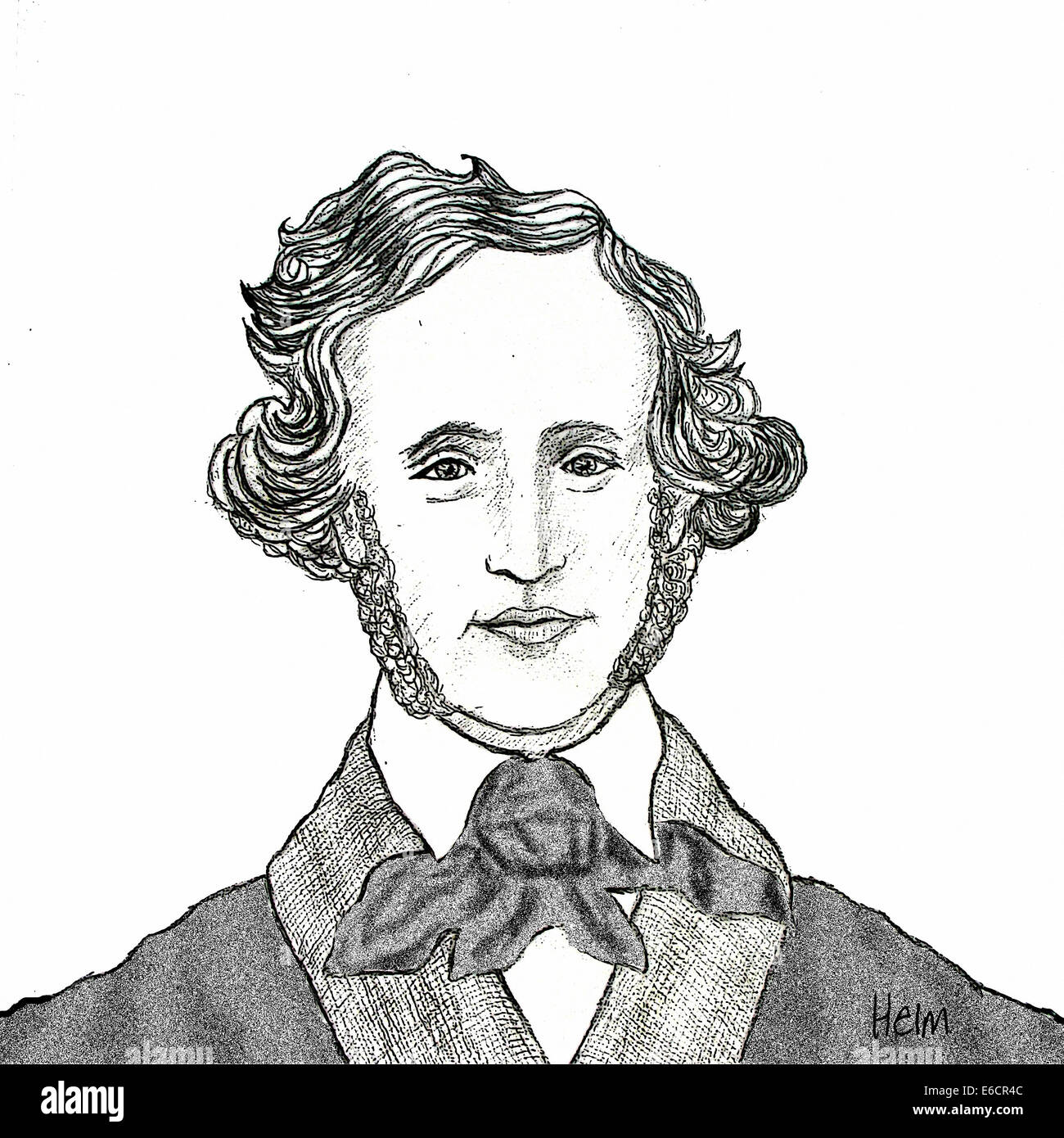 Felix Mendelssohn, portrait, German composer,1809 - 1847 Stock Photo