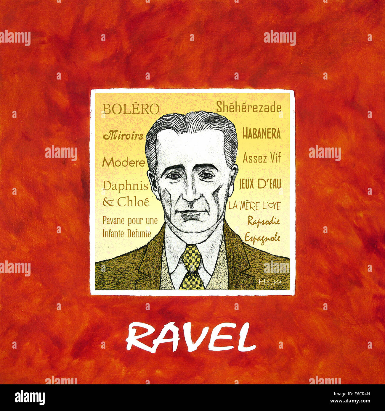 Ravel, French composer, portrait 1875 - 1937 Stock Photo