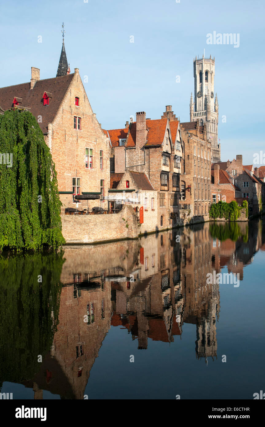 Canal views from Rozenhoedkaai ( Rosary Quay ),  Bruges Stock Photo