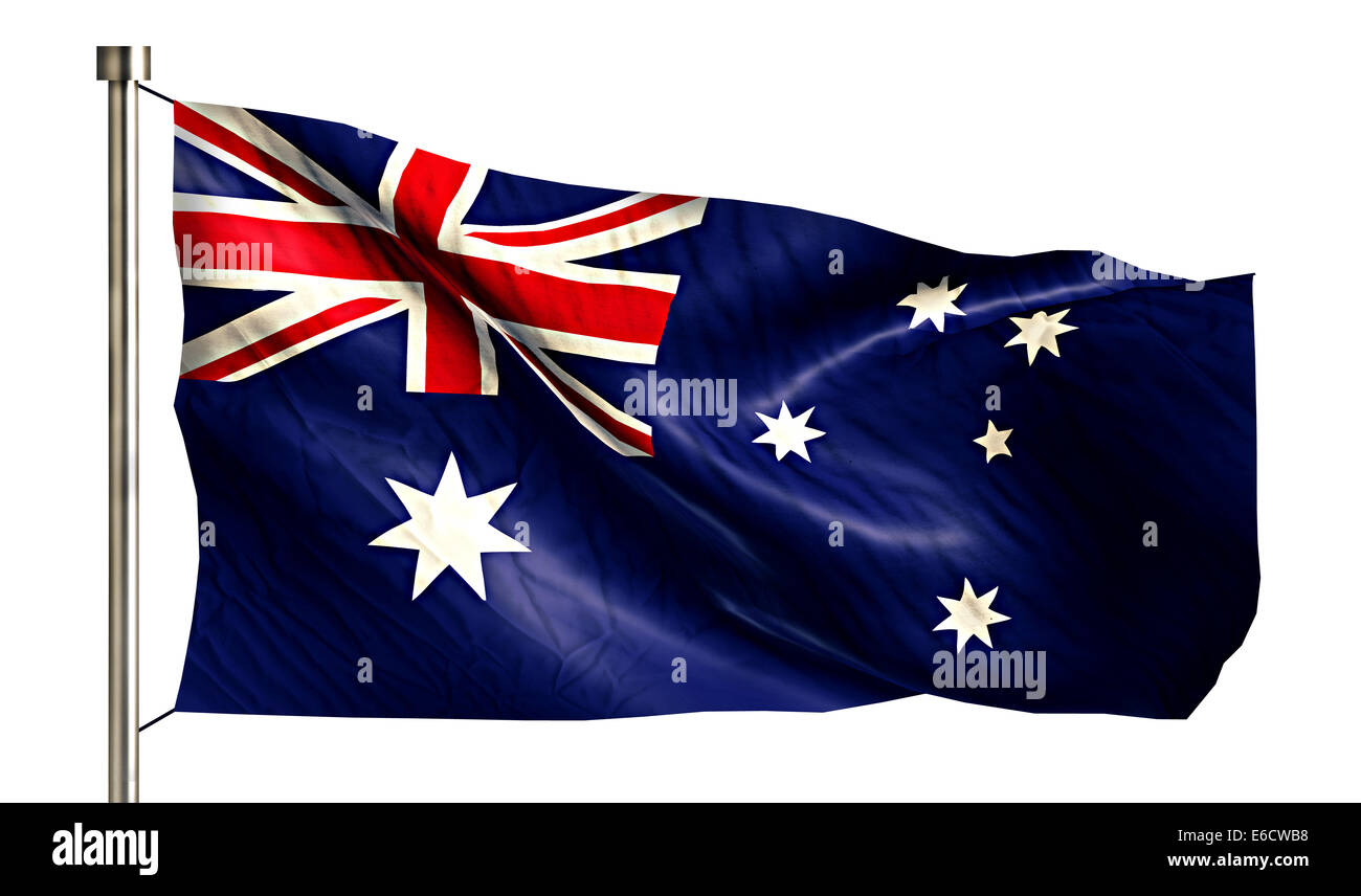 bundt klinke Tyranny Australia National Flag Isolated 3D White Background Stock Photo - Alamy