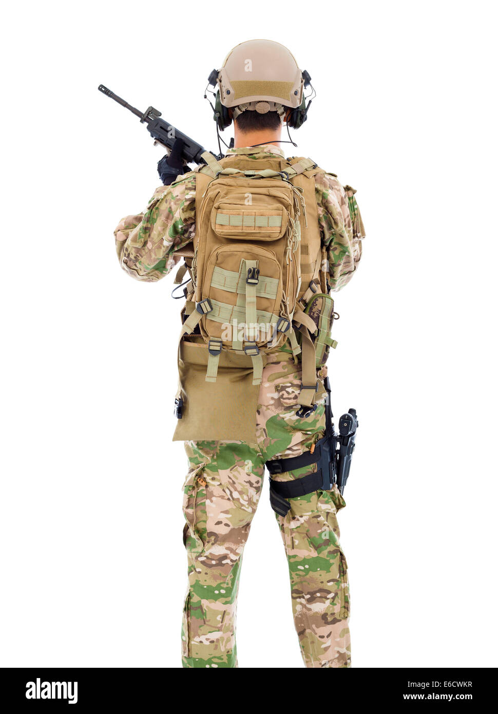 Back view soldier rifle sniper hi-res stock photography and images - Alamy