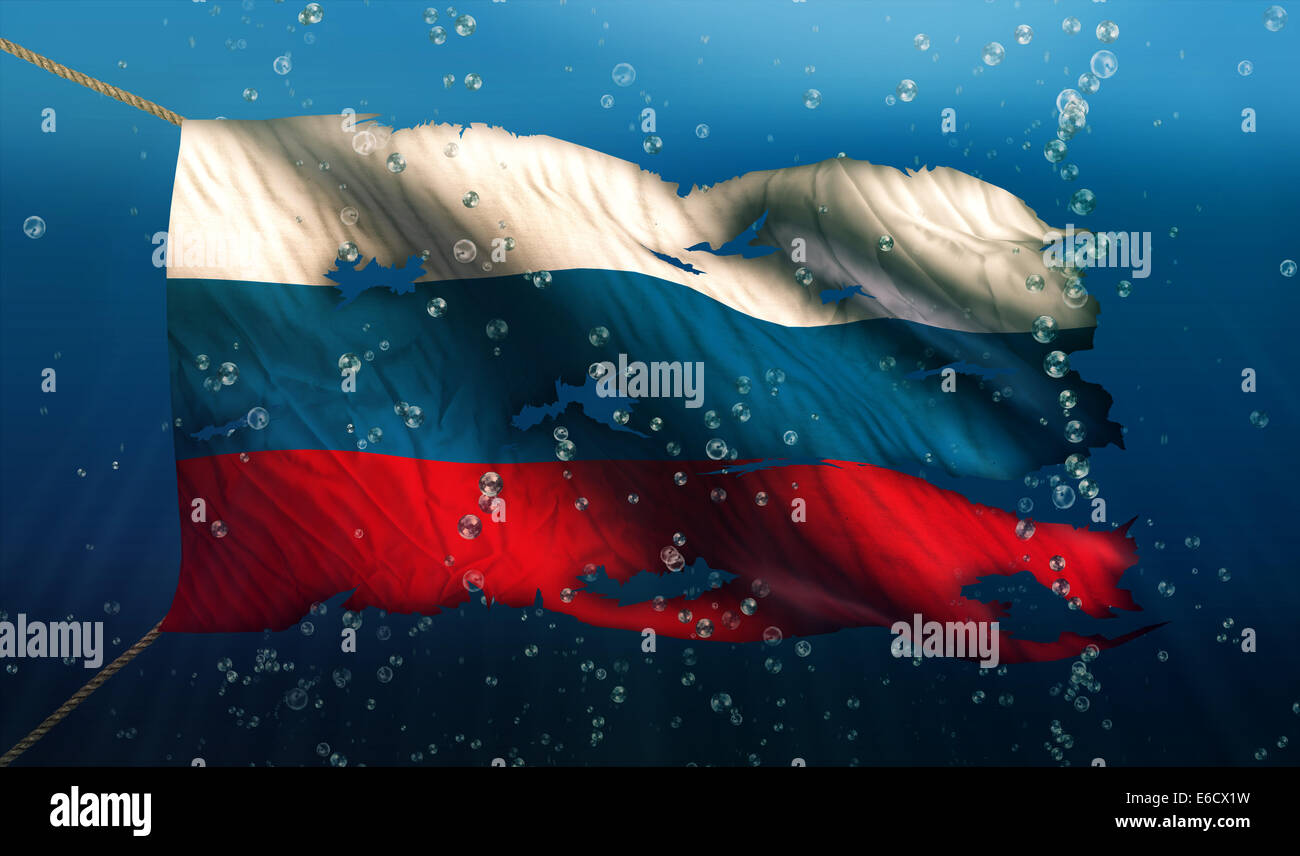 Russia Under Water Sea Flag National Torn Bubble 3D Stock Photo Alamy