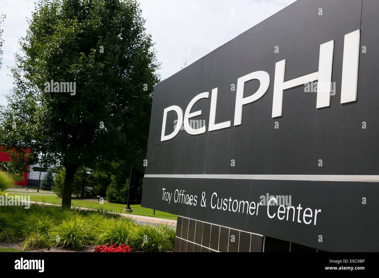 A facility occupied by auto parts maker Delphi Automotive in Troy, Michigan. Stock Photo