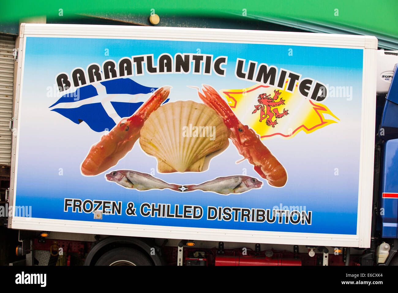 A sea food lorry in oban, Scotland, UK. Stock Photo