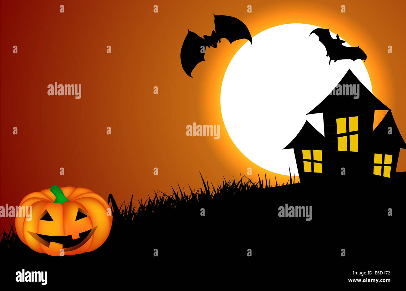 Halloween Background with Pumpkin Vector Illustration Stock Photo - Alamy