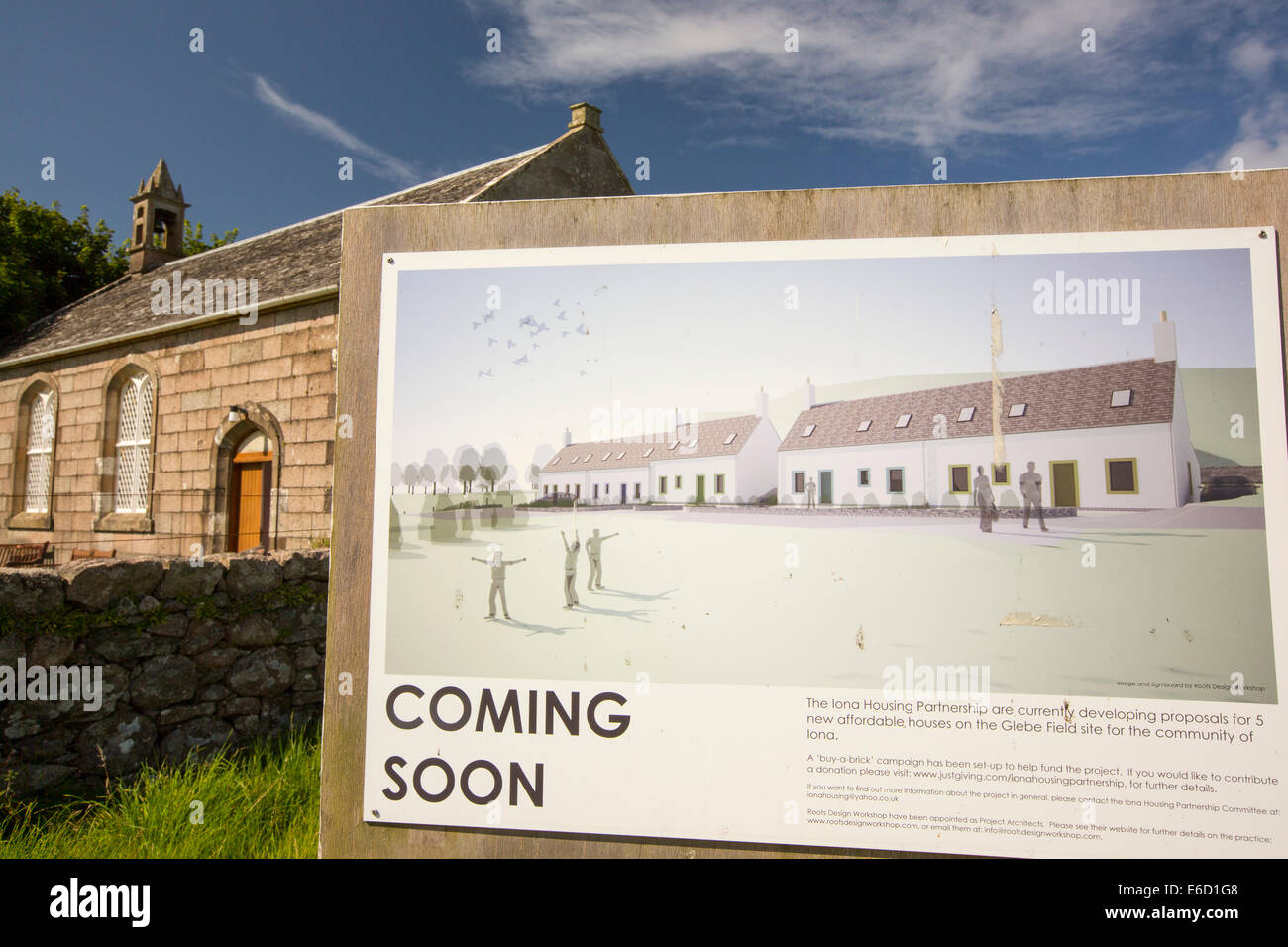 A Campaign To Raise Money To Build Affordable Housing On Iona Mull Scotland Uk Prices Of Property Ave Been Pushed Beyong The Reach Of Local Folk At Holiday Home Purchasers Stock Photo