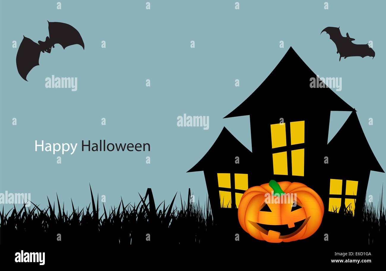 Halloween Background with Pumpkin Vector Illustration Stock Photo - Alamy