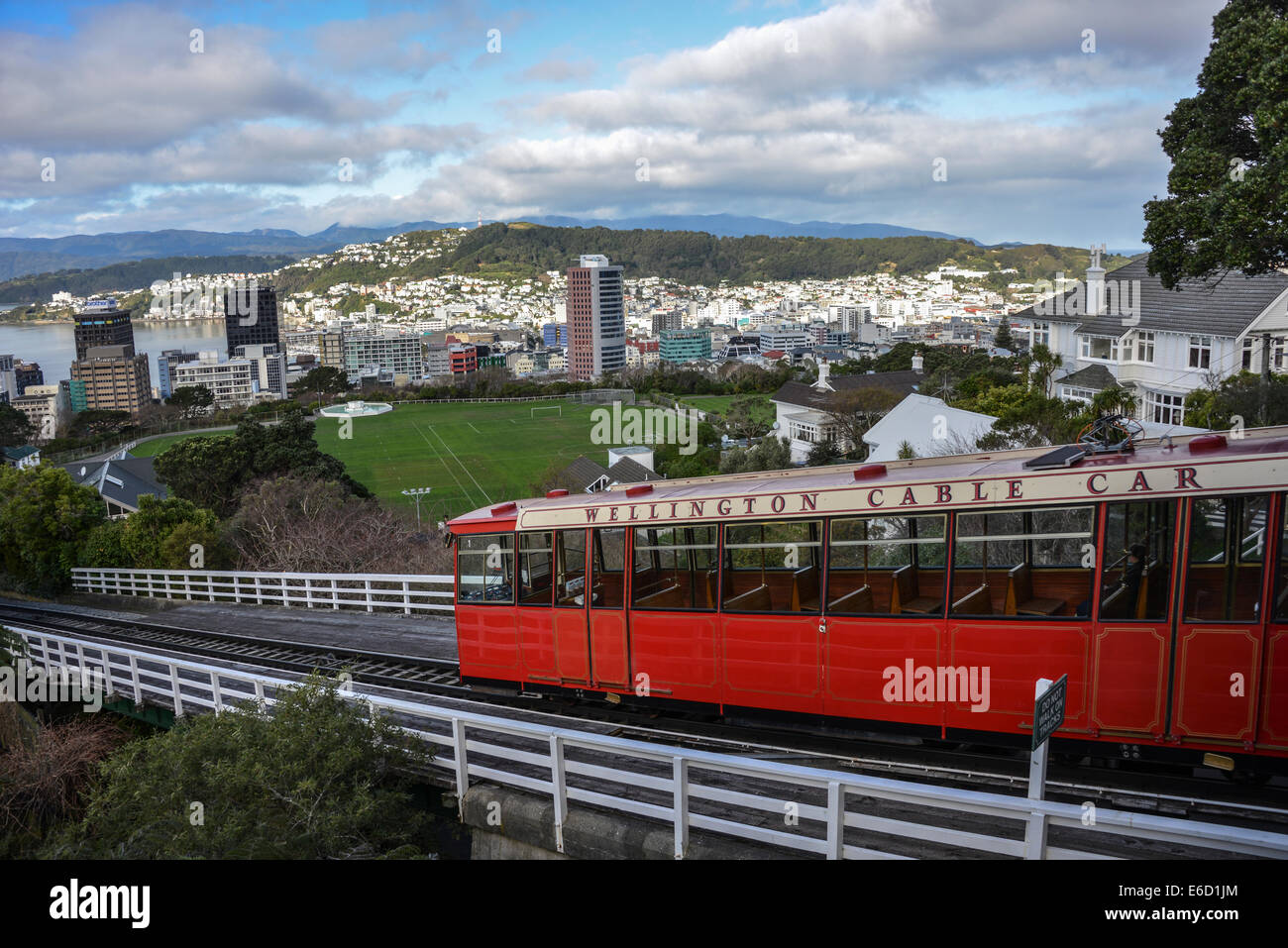 wellington cable car wellington new zealand tram on tracks and buffer ...