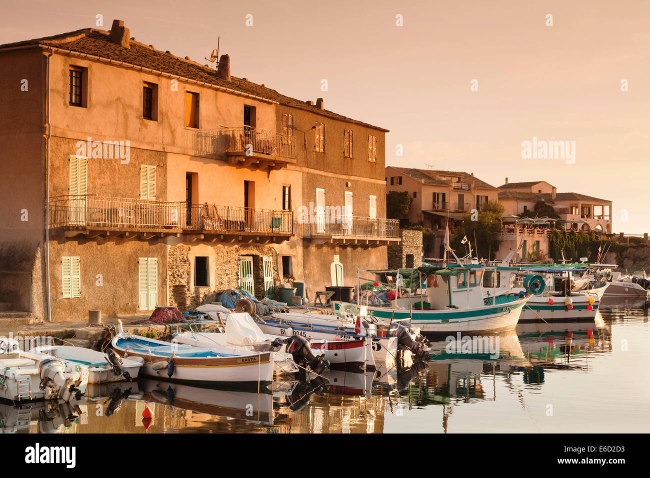 Fishing boats in the harbor of Port de Centuri, Corsica, France Stock Photo