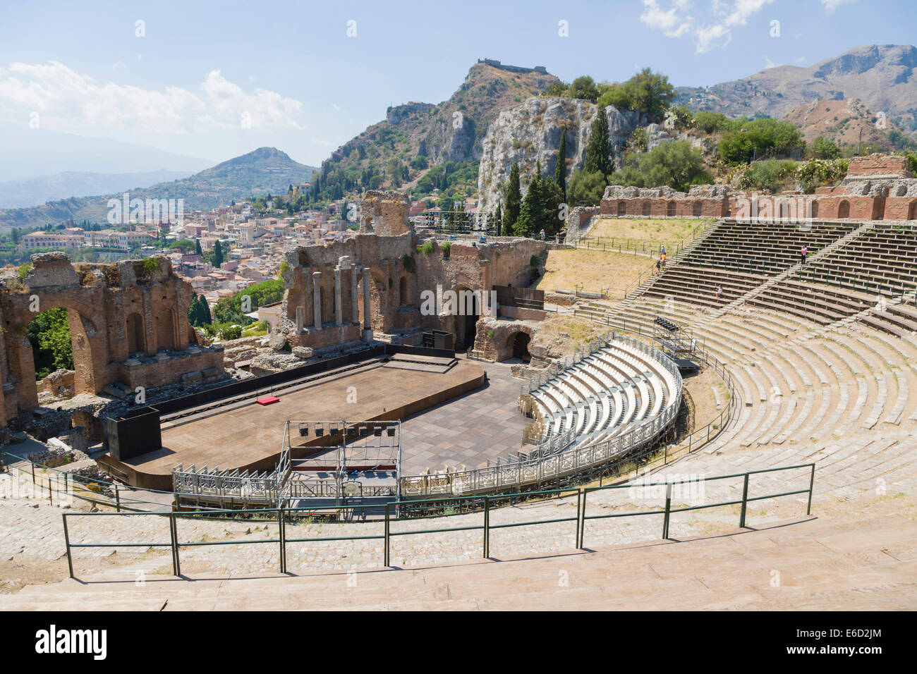 Teatro Antico di Taormina, ancient theatre, Taormina, Province of Messina, Sicily, Italy Stock Photo