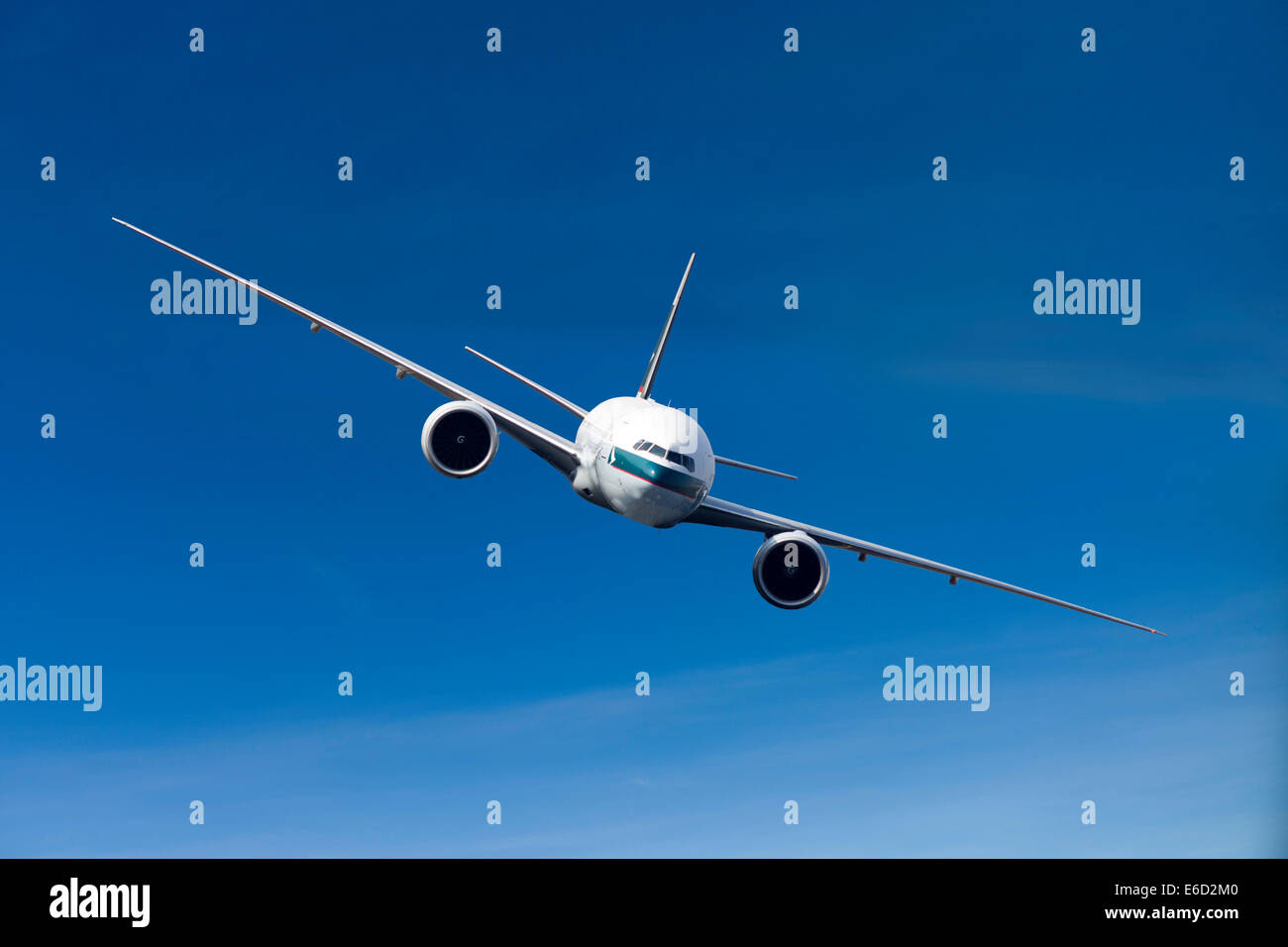 Cathay Pacific Boeing 777-367 ER in flight Stock Photo