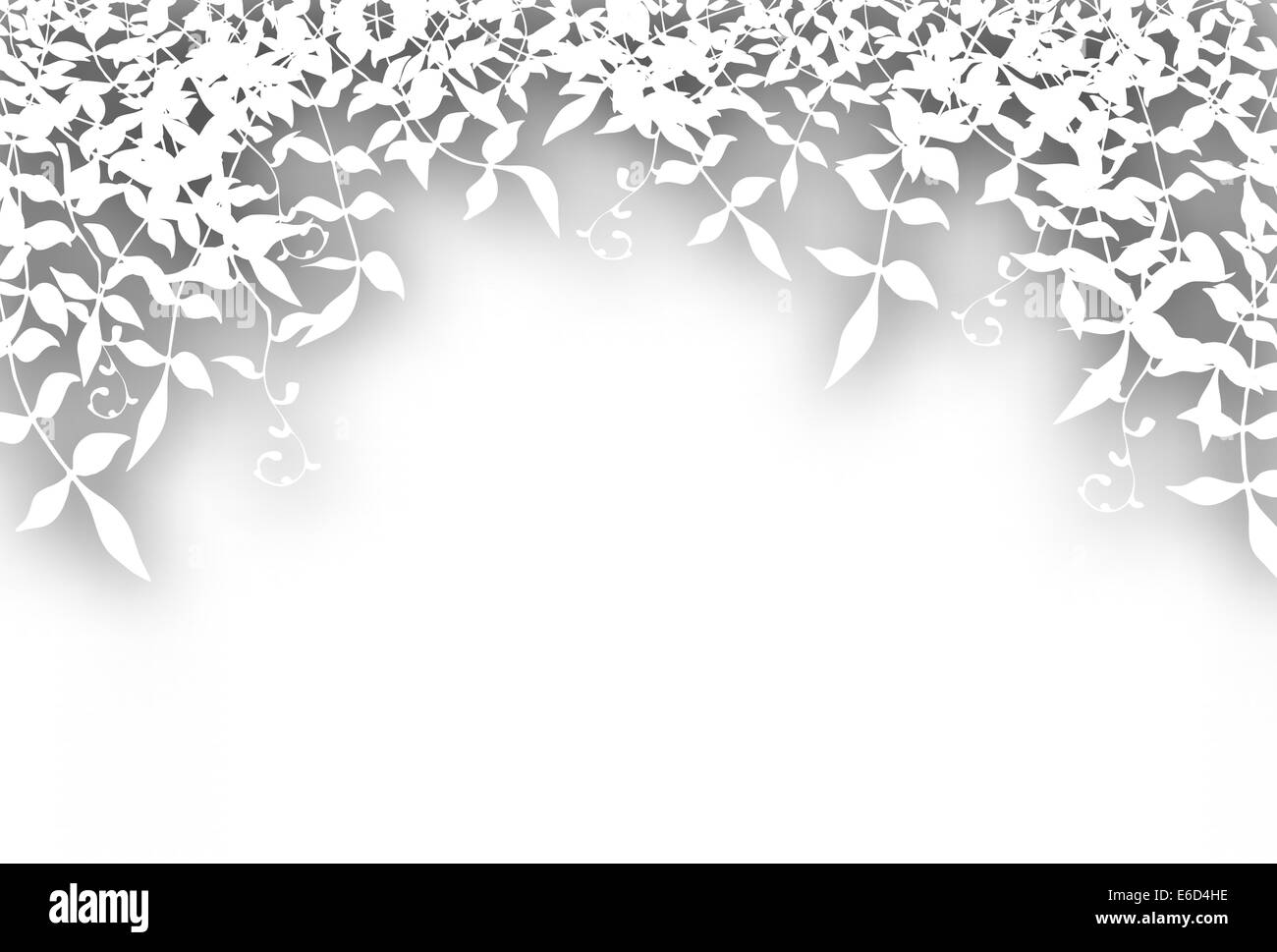 Editable vector illustration of bushy white foliage cutout with background shadow made using a gradient mesh Stock Vector