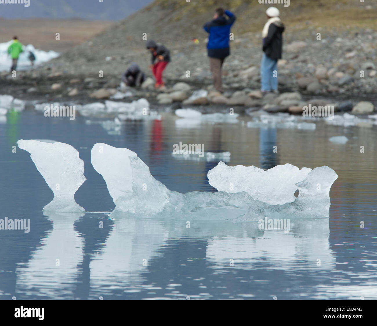 Melting ice in the glacial lagoon of Jökulsárlón, in southeastern Iceland. Stock Photo