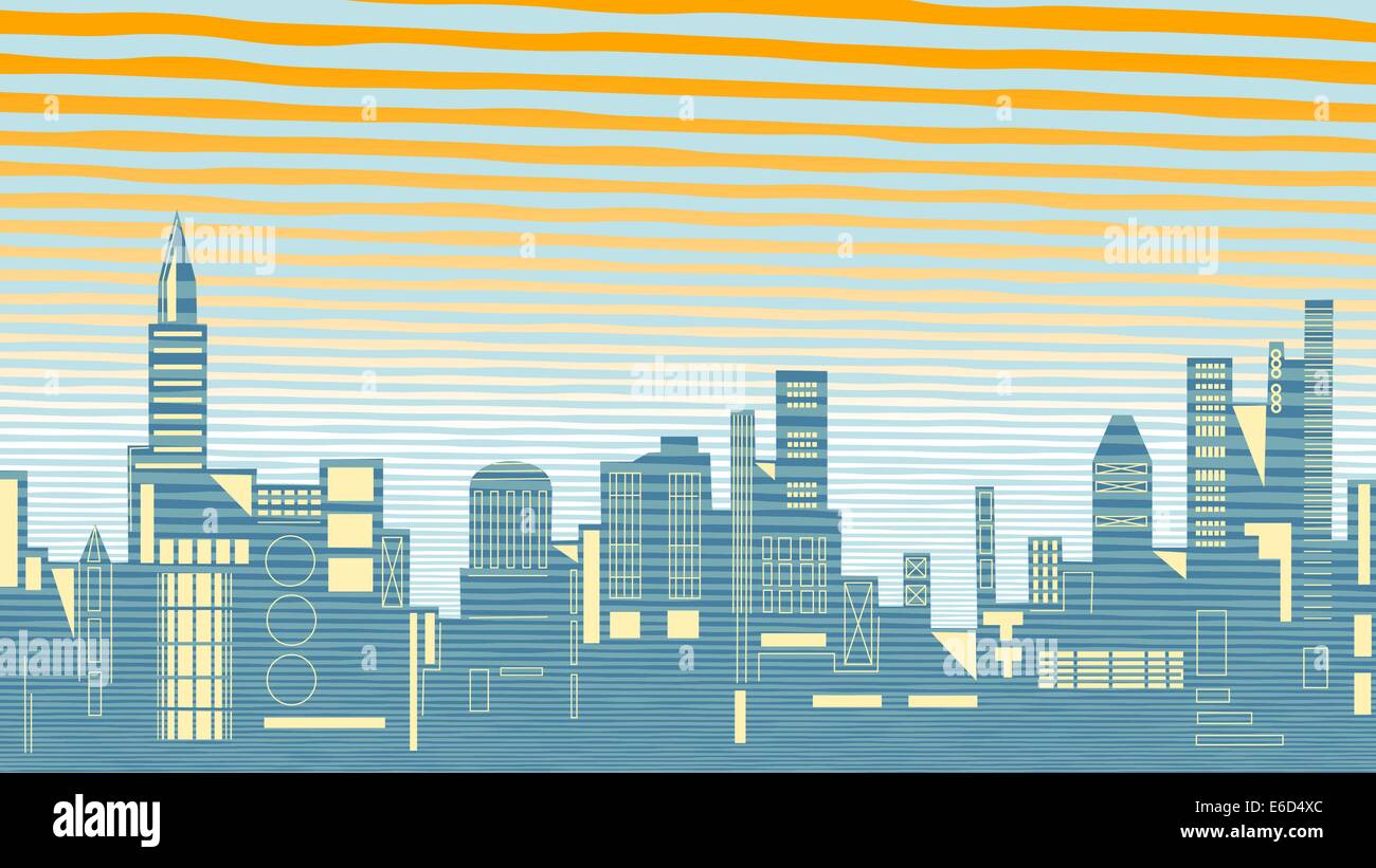 Editable vector illustration of a city skyline Stock Vector