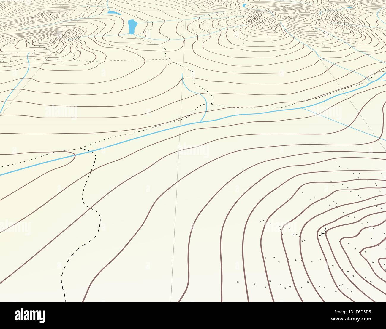 Editable vector illustration of an angled generic contour map Stock Vector
