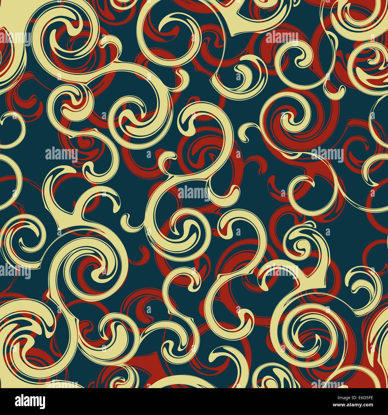Editable vector seamless wallpaper tile of a curly design Stock Vector