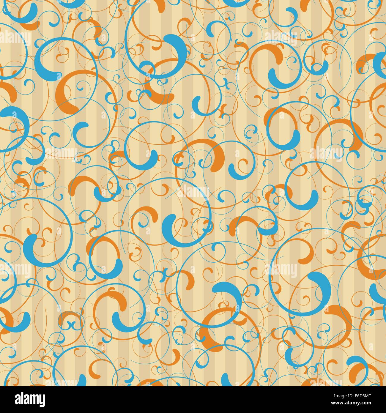 Editable vector seamless tile wallpaper of twirl shapes Stock Vector