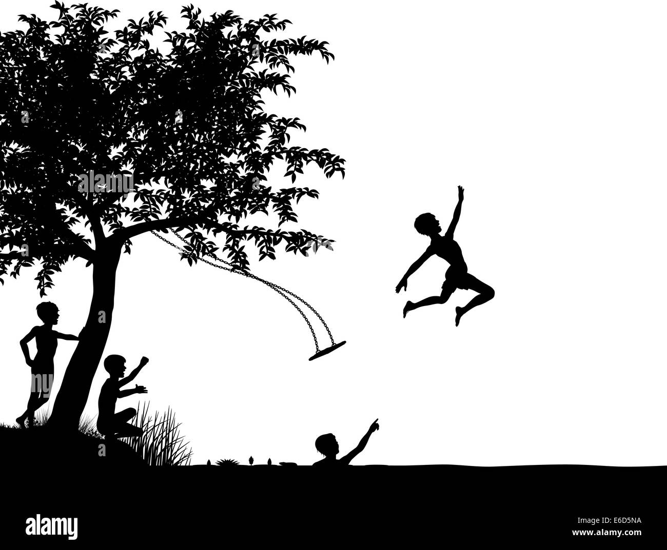 Leap silhouette Black and White Stock Photos & Images - Alamy
