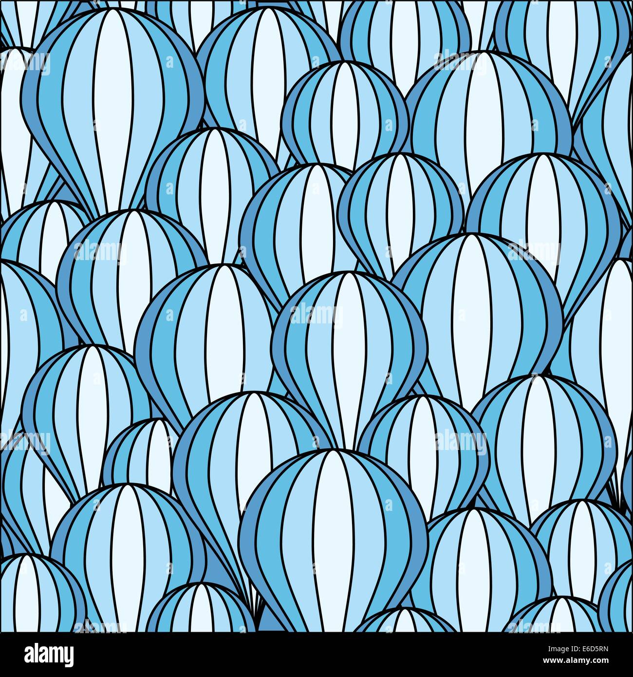 Editable vector seamless tile of blue balloons Stock Vector