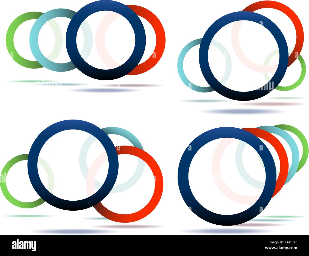 Set of four editable vector design elements made from circles Stock Vector