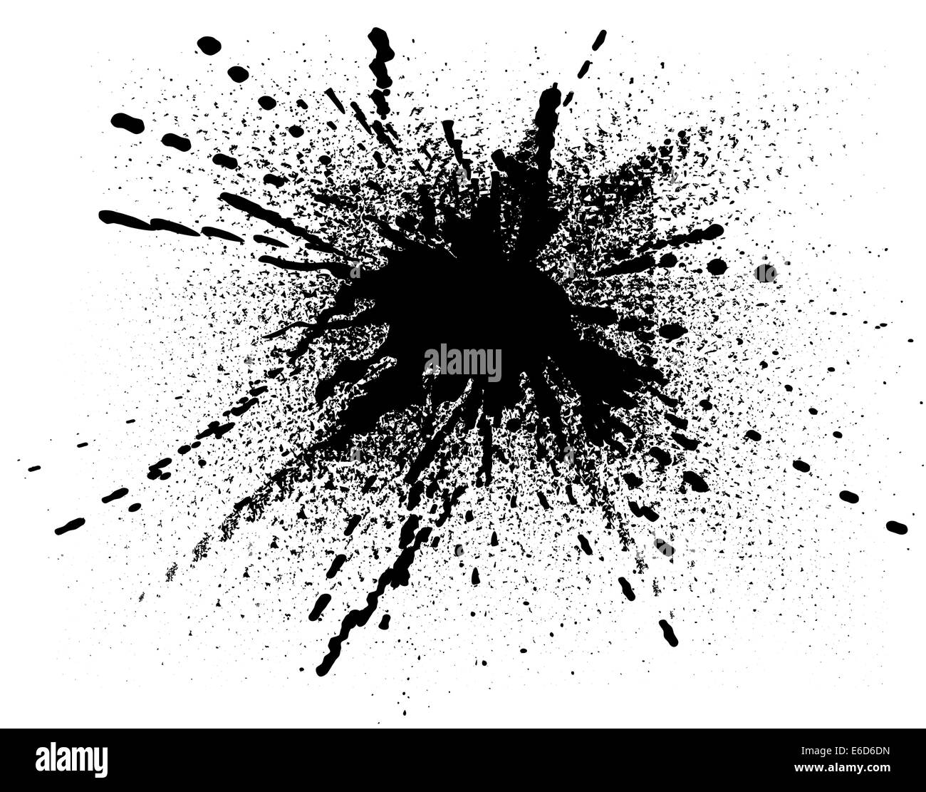 Editable vector illustration of a splattered ink drop Stock Vector